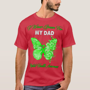 Camiseta Mariposa Llevo Verde Por Mi Papá Salud Mental Conc
