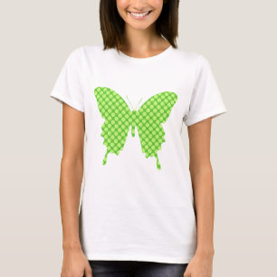 Camiseta Mariposa, lunares retro, tonos de verde lima