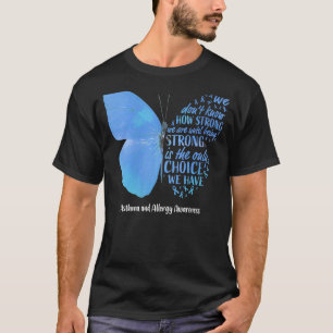 Camiseta Mariposa Luz Cinta Azul Asma Y Alergia Awa