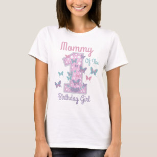 Camiseta Mariposa mamá del primer cumpleaños 