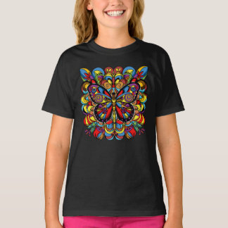 Camiseta Mariposa Mandala Psicodélico