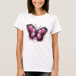 Camiseta Mariposa mariposa color rosa fucsia colorido