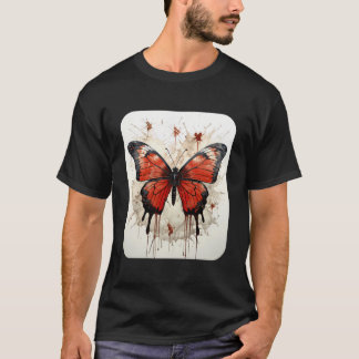 Camiseta Mariposa Mariposas Estéticas Naturaleza Rojo