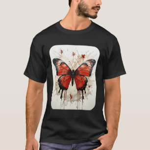 Camiseta Mariposa Mariposas Estéticas Naturaleza Rojo