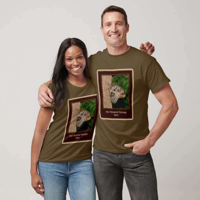 Camiseta Mariposa Marrón En El Árbol Personalizado (Unisexo)