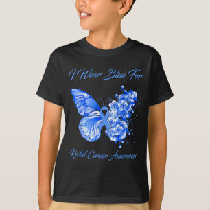 Camiseta Mariposa me pongo azul para la conciencia del cánc