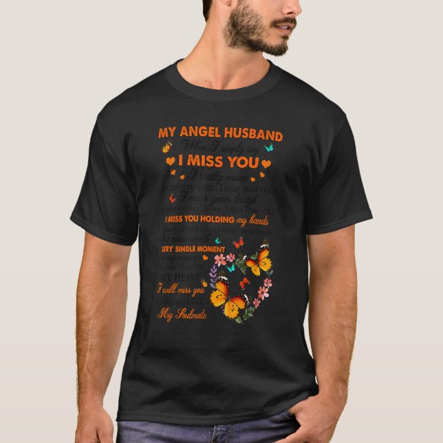 Camiseta Mariposa Mi Esposo Ángel Cuando Simplemente Digo Q (Anverso)