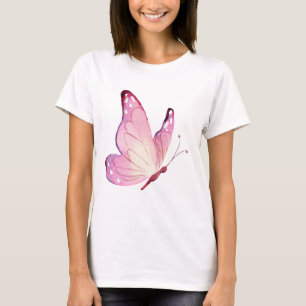 Camiseta Mariposa Minimalista rosa moderna