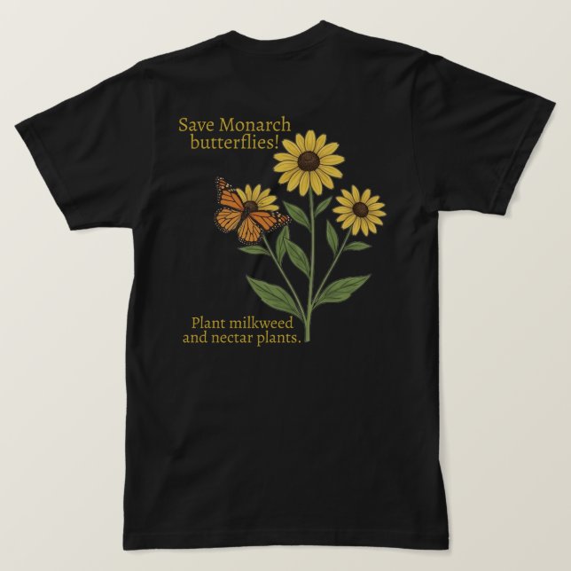 Camiseta Mariposa monarca (Reverso del diseño)