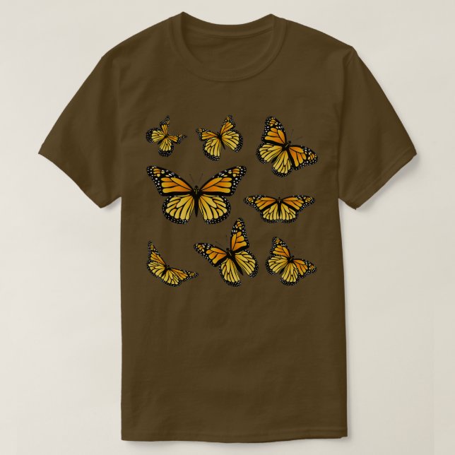 Camiseta Mariposa monarca 2 naranja (Diseño del anverso)