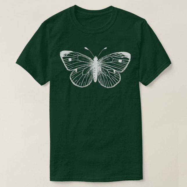 Camiseta Mariposa monarca blanca (Diseño del anverso)