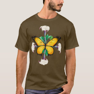 Camiseta Mariposa monarca con manto de hojas de datura