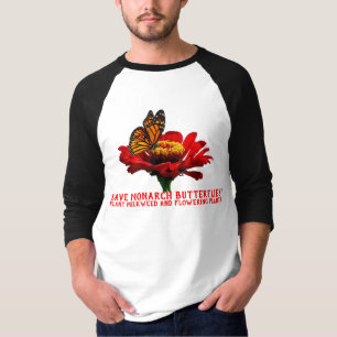 Camiseta Mariposa monarca en flor