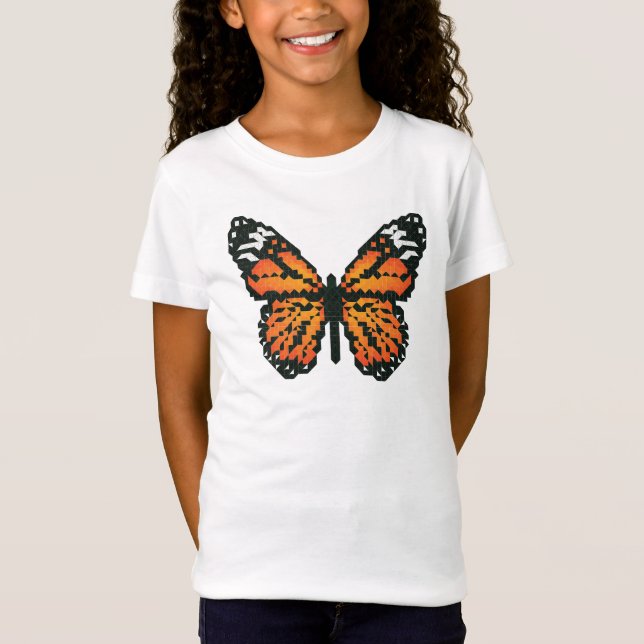Camiseta Mariposa monarca en polígono (Anverso)