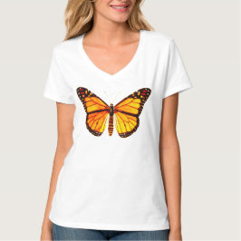 Camiseta Mariposa monarca, naranja dorado y negro