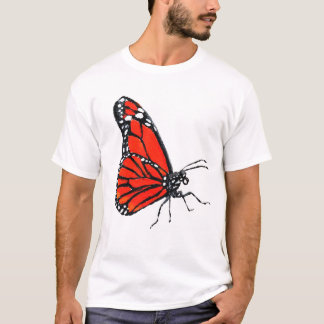 Camiseta Mariposa Monarca pintada de arte