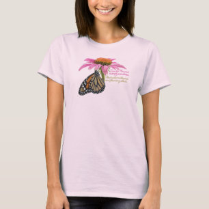 Camiseta Mariposa monarca, sobre flor