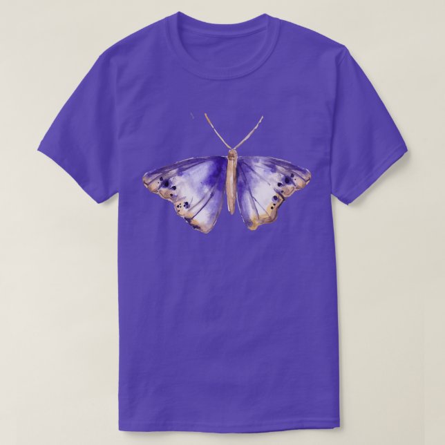 Camiseta Mariposa morada acuarela (Diseño del anverso)