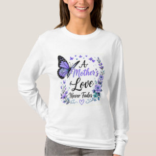 Camiseta Mariposa Morada Amor de Madre Nunca se Marchita