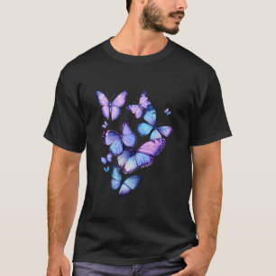 Camiseta Mariposa Morada Azul Mariposa De Jardín Monada Niñ