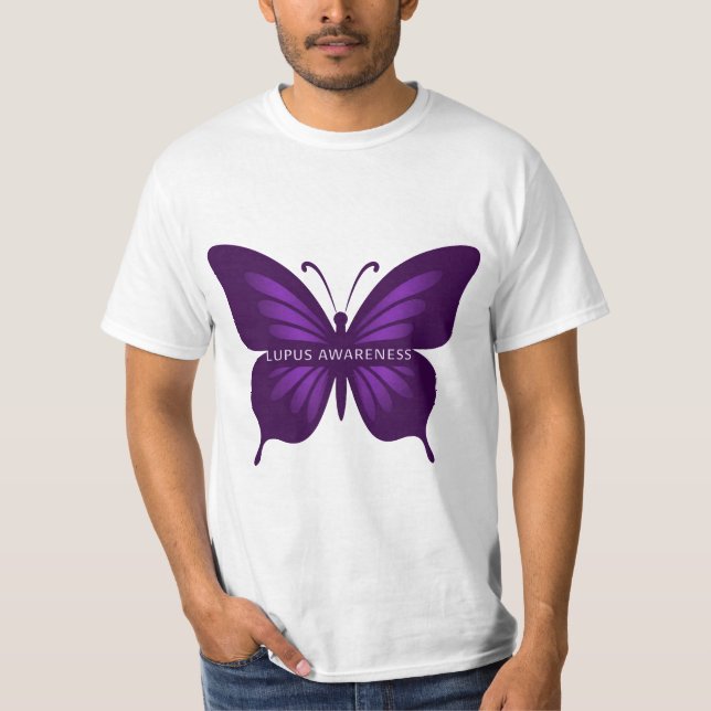 Camiseta Mariposa morada: Conciencia sobre el lupus (Anverso)