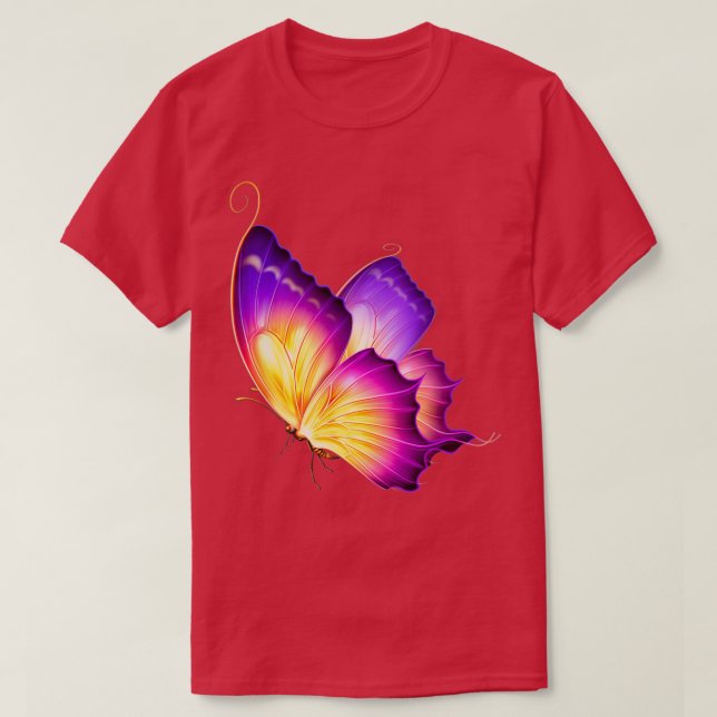 Camiseta Mariposa morada de bonito (Diseño del anverso)