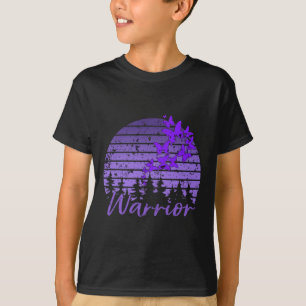 Camiseta Mariposa morada Retro Sunset Fibro Lupus Warrier