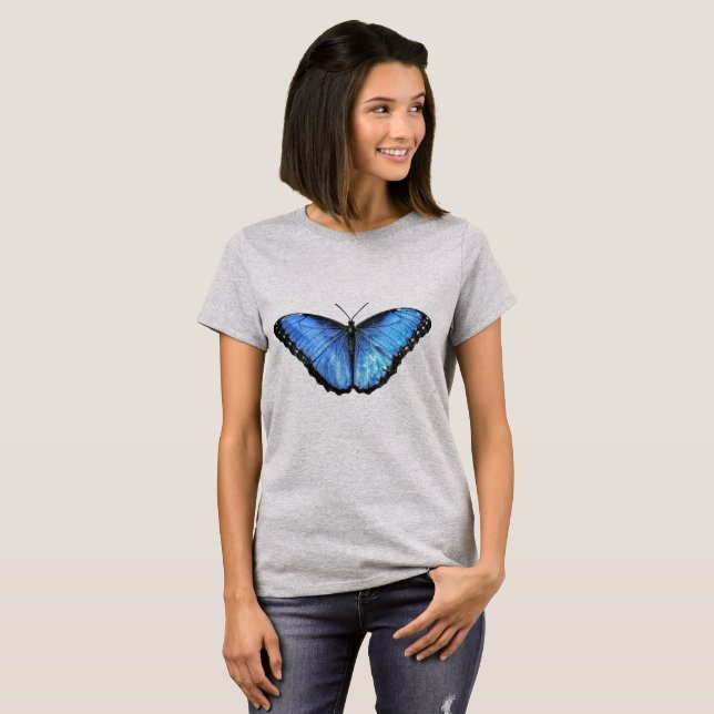 Camiseta Mariposa morfa azul (Anverso completo)