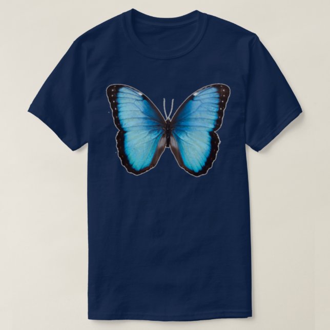 Camiseta Mariposa morfa azul 1 (Diseño del anverso)