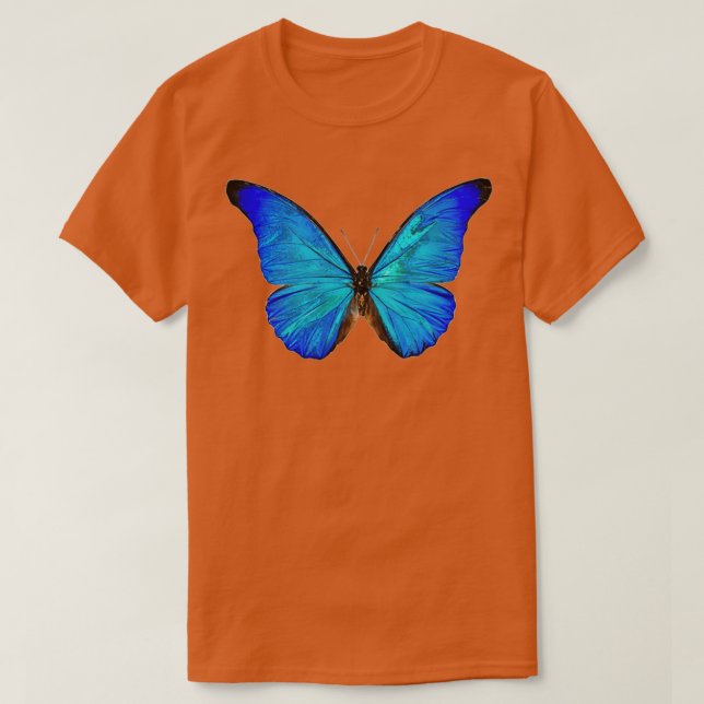 Camiseta Mariposa morfa azul 11 (Diseño del anverso)