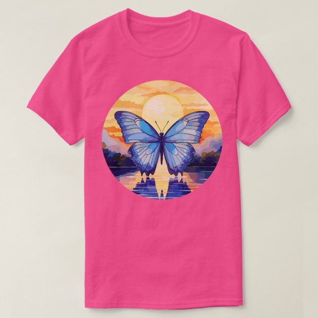 Camiseta Mariposa morfa azul 33 (Diseño del anverso)