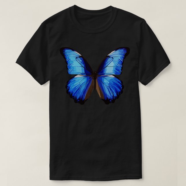 Camiseta Mariposa morfa azul 4 (Diseño del anverso)