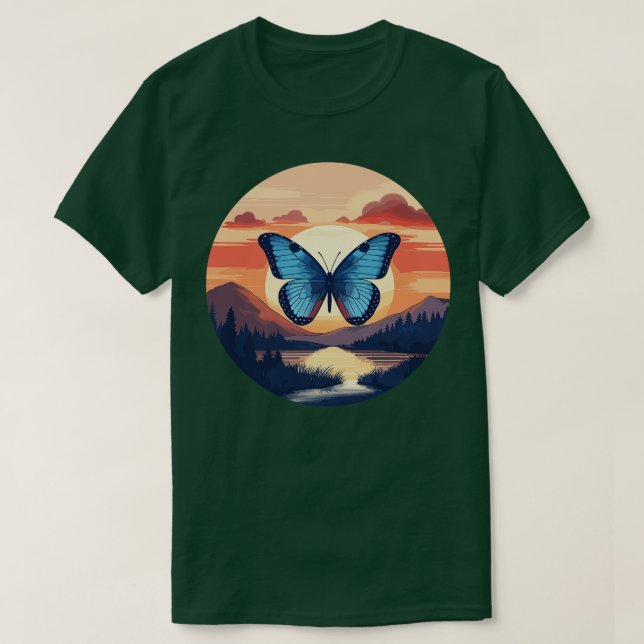 Camiseta Mariposa Morpho Azul 13 (Diseño del anverso)