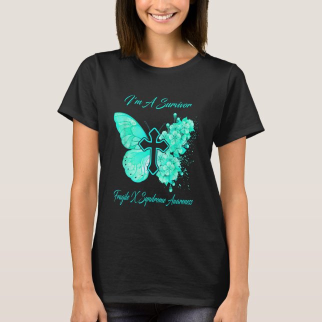 Camiseta Mariposa mujer Soy un síndrome frágil de la X guer (Anverso)