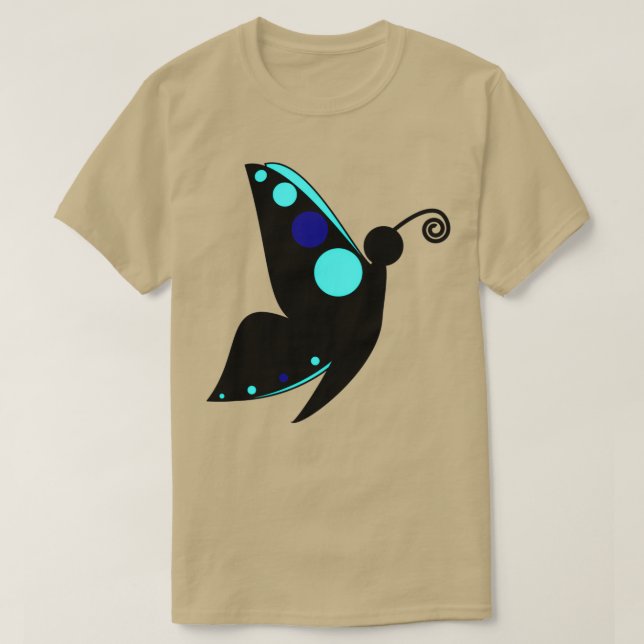 Camiseta Mariposa negra y azul (Diseño del anverso)