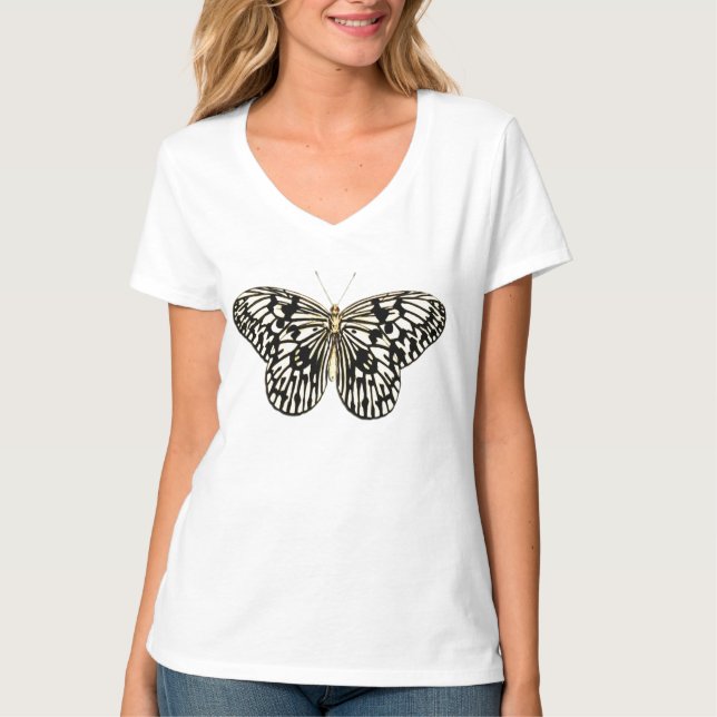 Camiseta Mariposa negra y blanca (Anverso)