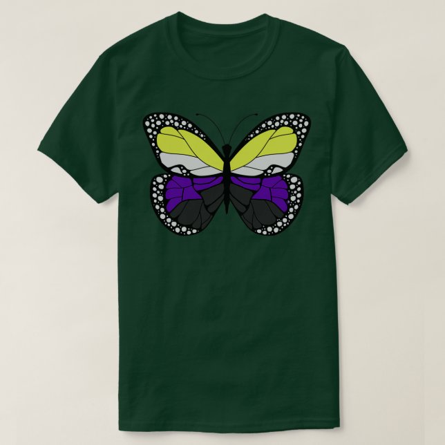 Camiseta Mariposa no binaria Orgullo (Diseño del anverso)