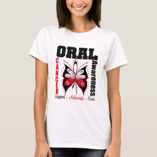 Camiseta Mariposa oral de la conciencia del cáncer