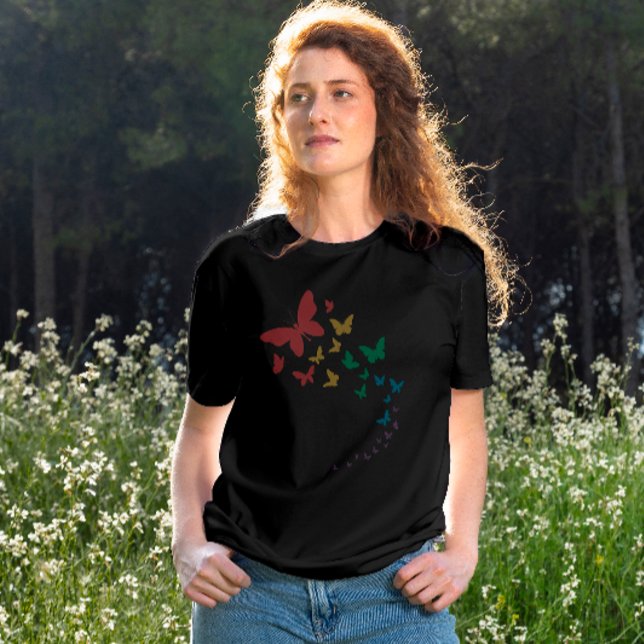 Camiseta Mariposa orgullo gay lgbt arco iris bandera de col (Subido por el creador)
