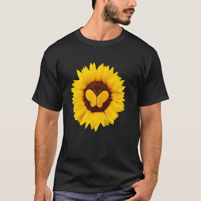 Camiseta Mariposa Para Mujeres Hombres Ringlet Moth Sunflow (Anverso)