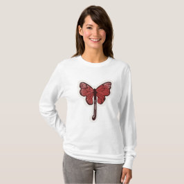 Camiseta Mariposa Paraguas Fusión Camisas de manga larga