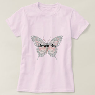 Camiseta Mariposa plateada rosa personalizada