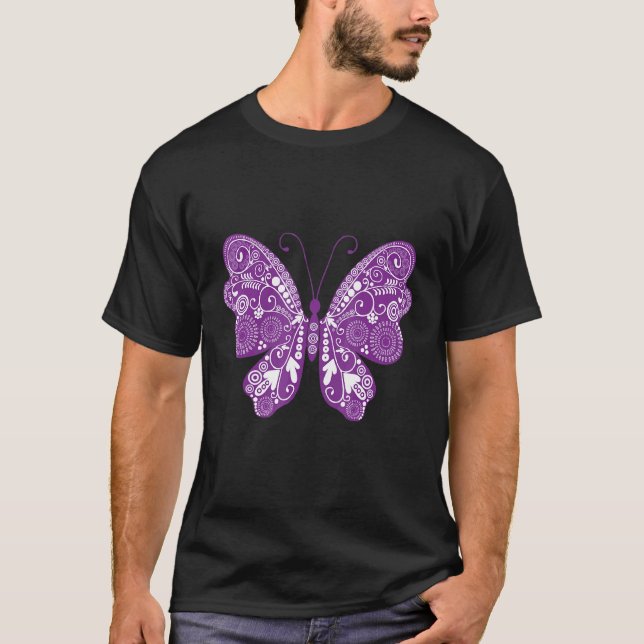 Camiseta Mariposa psíquica púrpura bonito (Anverso)