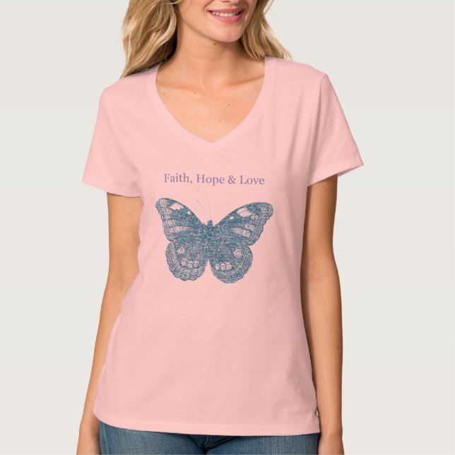 Camiseta Mariposa Purpurinoso (Anverso)