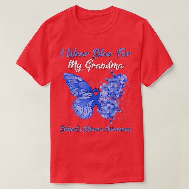 Camiseta Mariposa que llevo azul por la enfermedad de mi ab (Diseño del anverso)