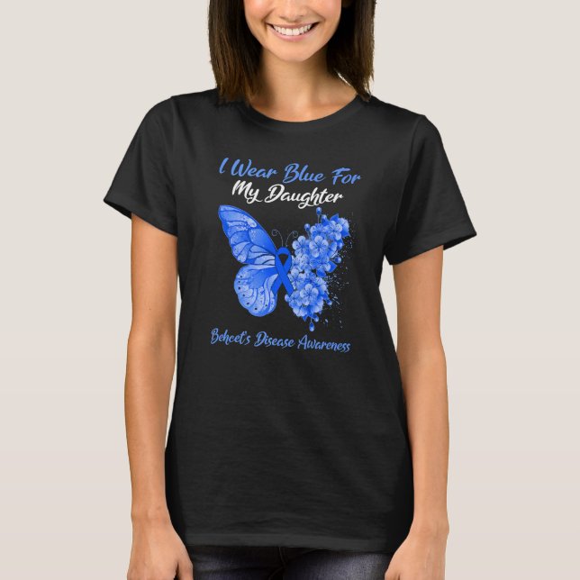 Camiseta Mariposa que llevo azul por la muerte de mi hija B (Anverso)
