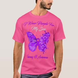 Camiseta Mariposa Que Llevo Púrpura Por Mi Hijo Trisomy 18