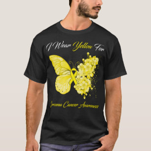 Camiseta Mariposa Que Uso Amarillo Para Awarene De Cáncer D