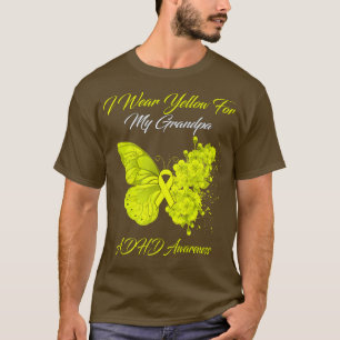 Camiseta Mariposa Que Uso Amarillo Para Mi Abuelo AdHD Awar