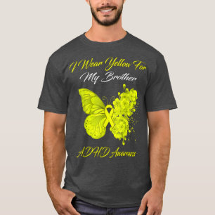 Camiseta Mariposa Que Uso Amarillo Para Mi Hermano ADHD Awa